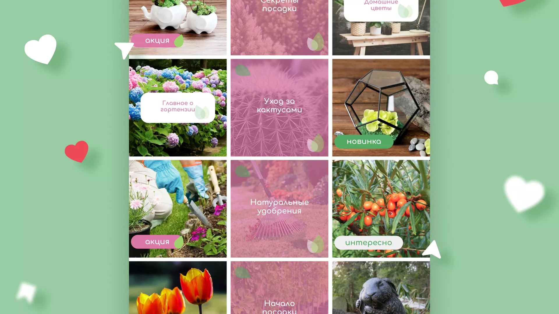 Разработка оформления профиля Instagram для магазина «Floraint» в Новой Ляле